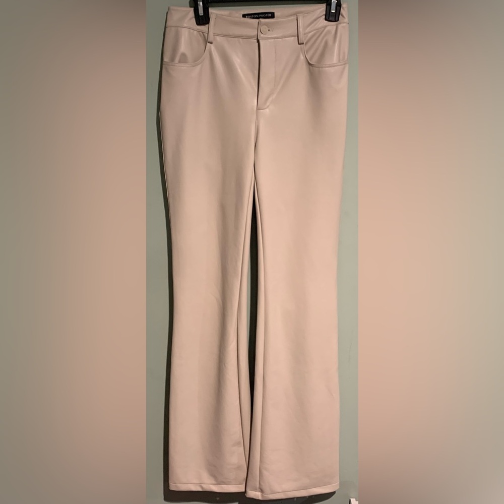 Boston Proper Vegan Leather Flared Pants